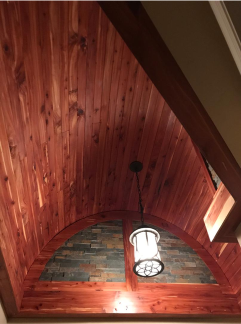 Custom Cedar Ceiling Fabrication